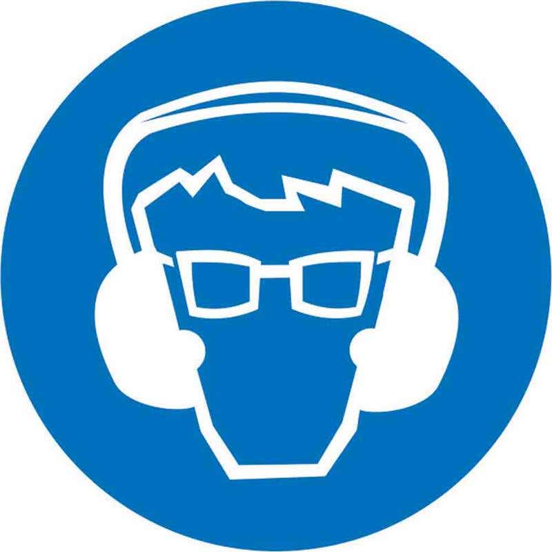 Pictogram Hearing + Eye Protection 100mm Diameter Pk 5 60036678 MPHAEP100DS