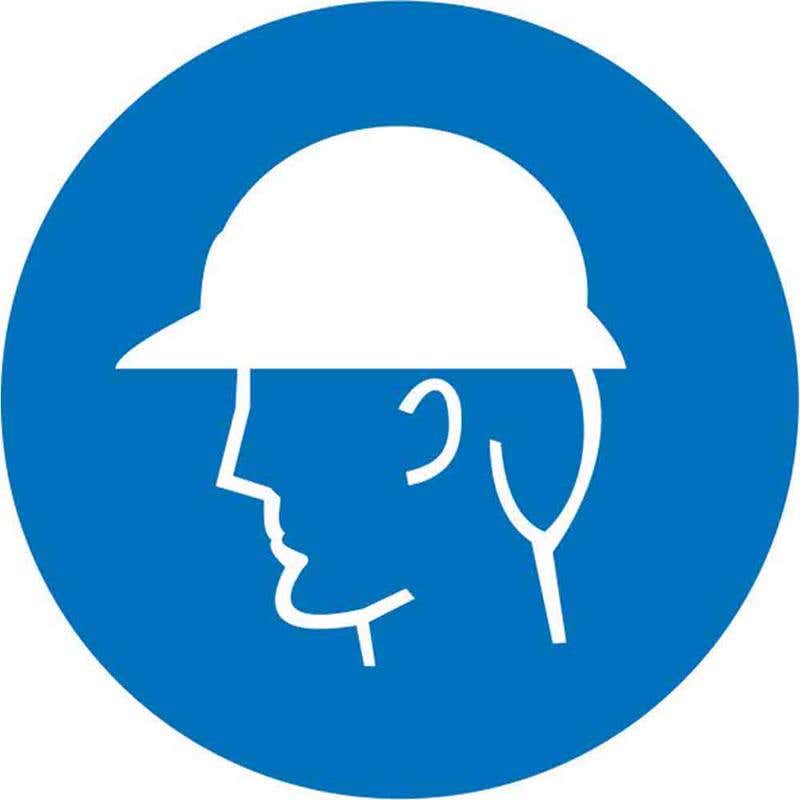 Pictogram Head Protection 100mm Diameter Pk 5 60036697 MPHEAD100DS