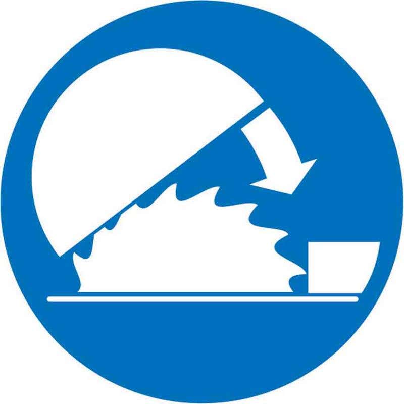 Pictogram GUARDS MUST BE IN PLACE 100mm Diameter 60036718 MPGMBI100DS