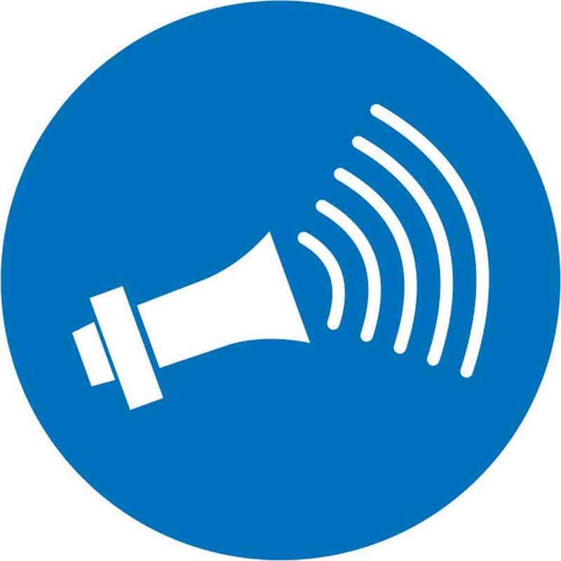 Pictogram BLIND INTERSECTION SOUND HORN 100mm Dia 60036727 MPBISH100DS