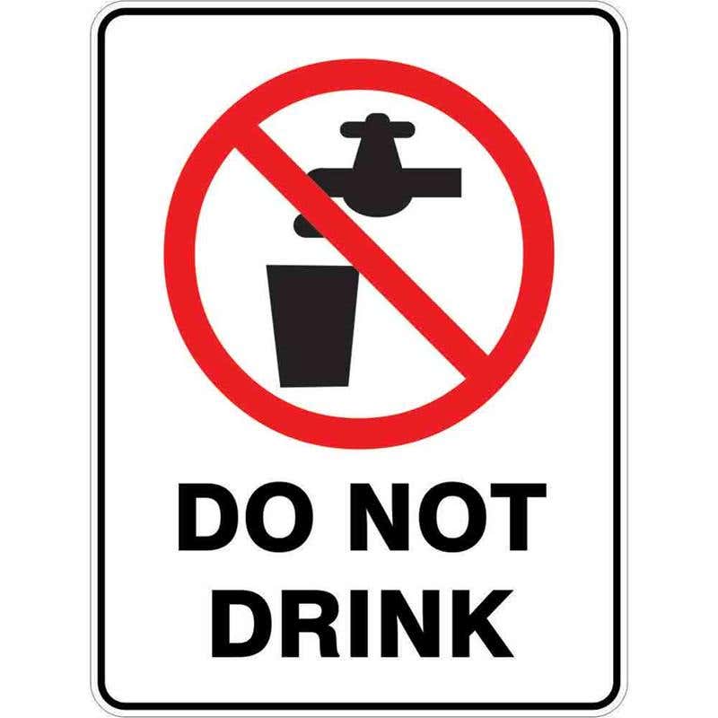 Sign DO NOT DRINK 300 x 225mm Fluted 60036767 PDNDR3022F