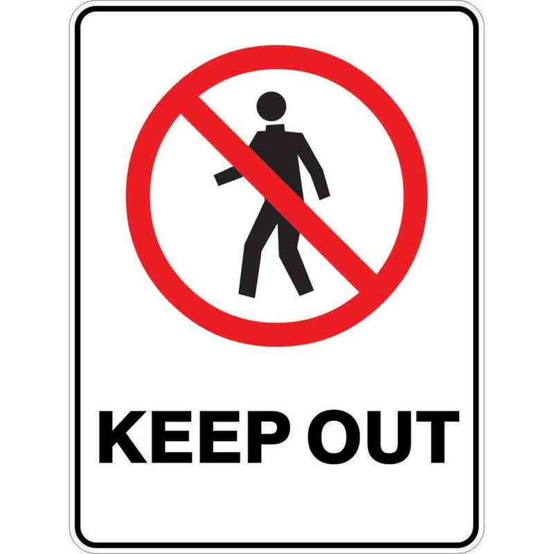 Sign KEEP OUT 300 x 225mm Fluted 60036827 PKOUT3022F