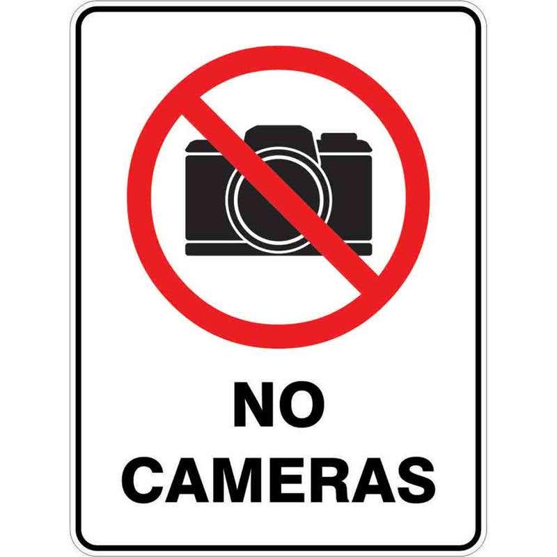 Sign NO CAMERAS 300 x 225mm Fluted 60036889 PNCAM3022F