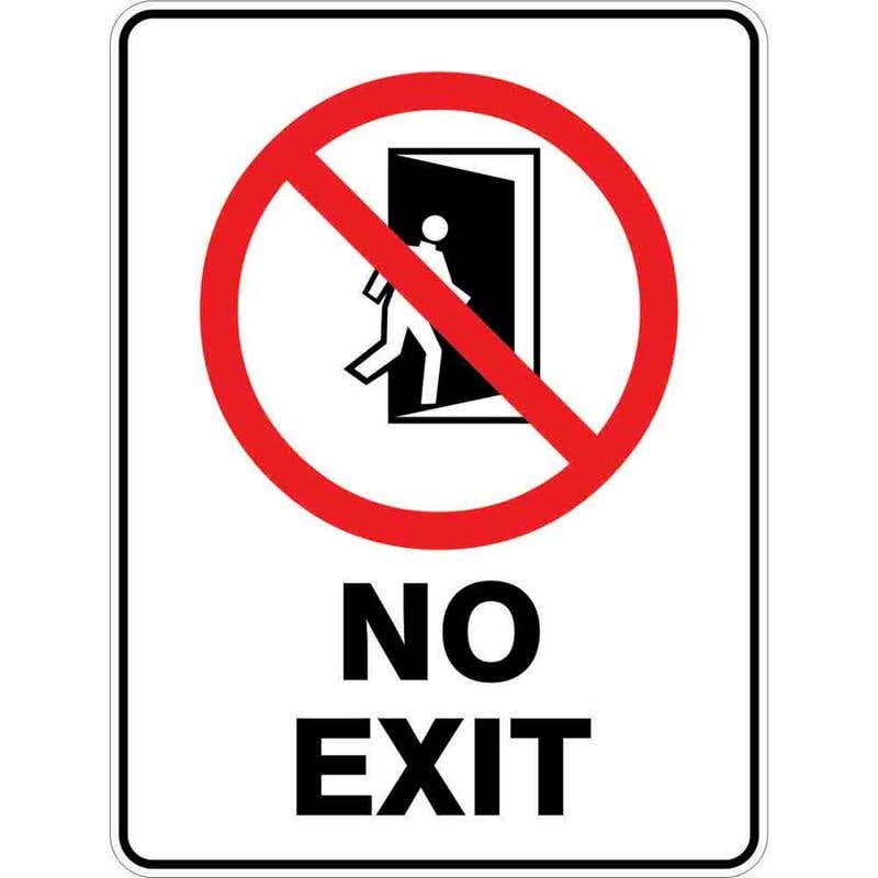 Sign NO EXIT 300 x 225mm Fluted 60036932 PNEXI3022F