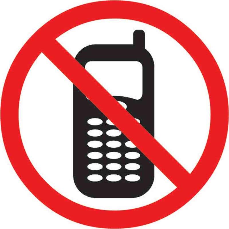 Pictogram DO NOT USE MOBILE PHONES 100mm 60037036 PPDNUM100DS