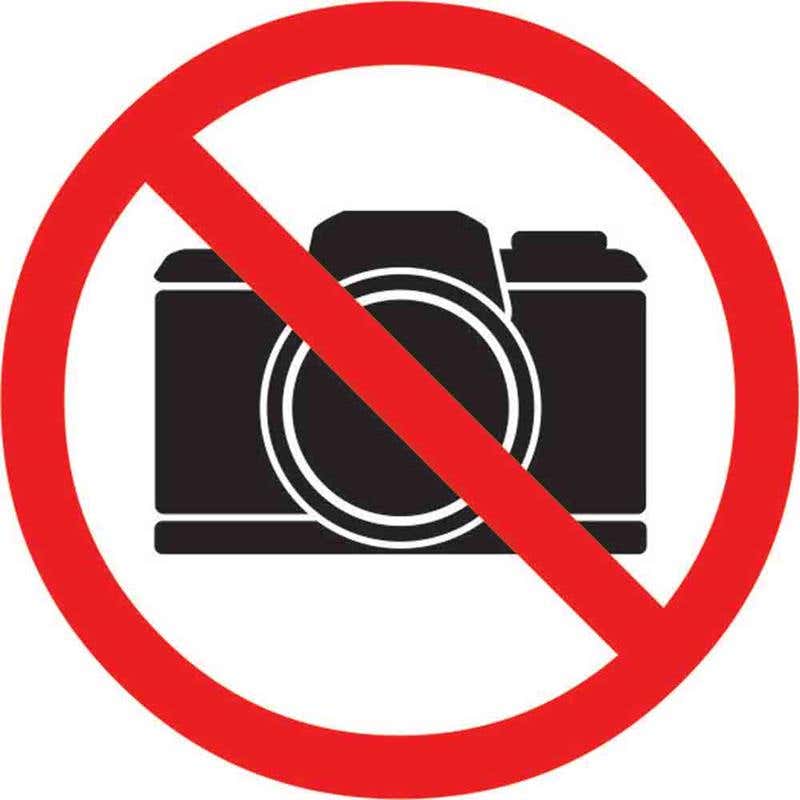 Pictogram NO CAMERAS 100mm 60037054 PPNCAM100DS