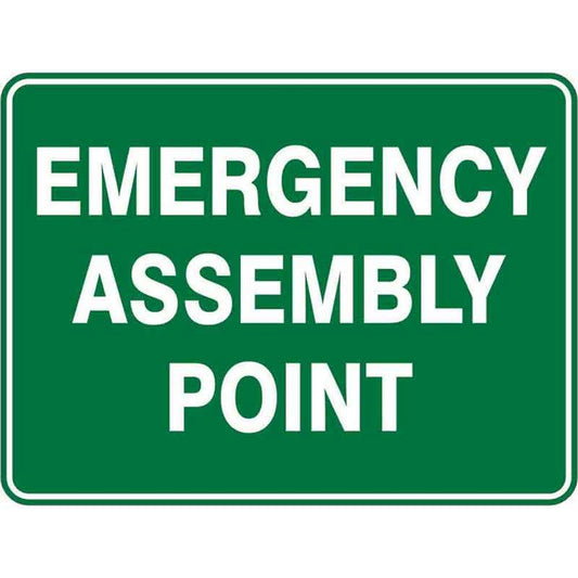 Sign EMERGENCY ASSEMBLY POINT 300 x 225mm Fluted 60037093 EEAPO3022F