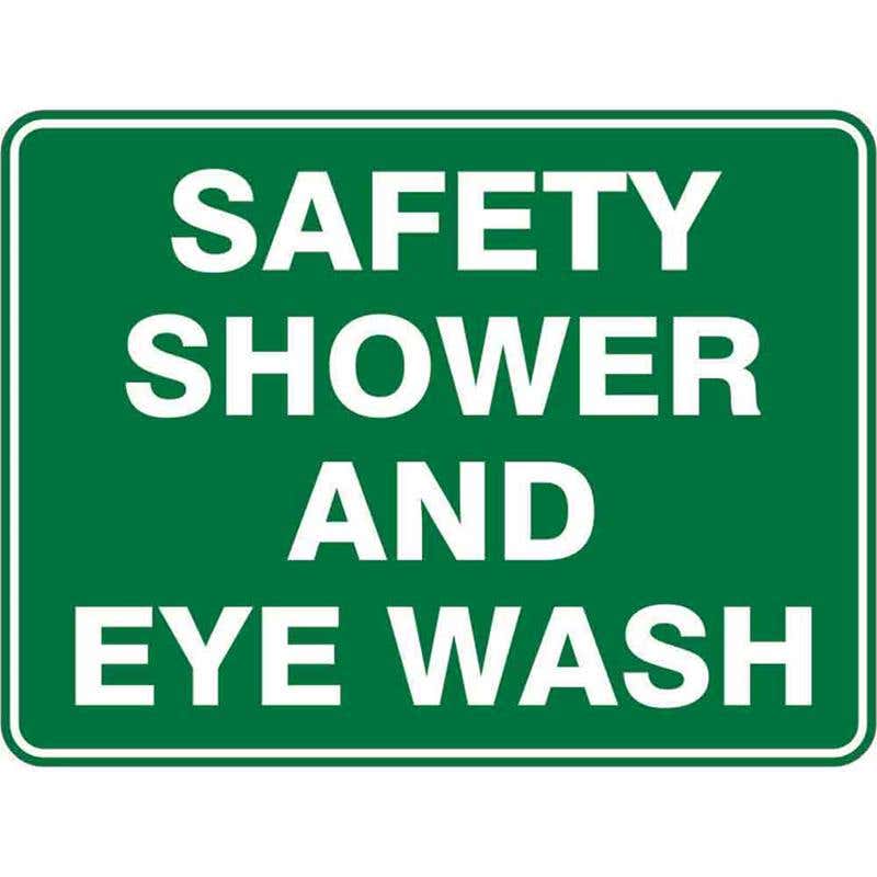Sign SAFETY SHOWER AND EYE WASH 300 x 225mm Fluted 60037197 ESSEW3022F