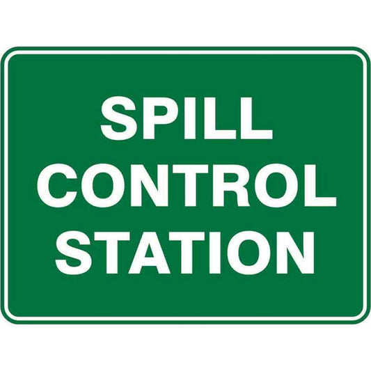Sign SPILL CONTROL STATION 300 x 225mm Fluted 60037209 ESCST3022F