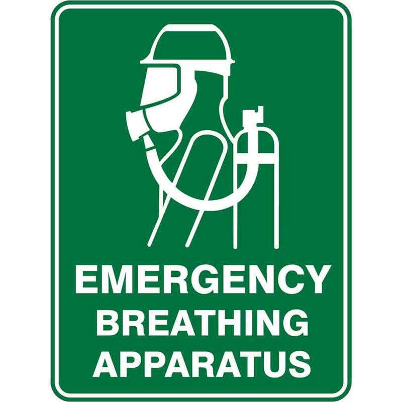 Sign EMERGENCY BREATHING APPARATUS 300 x 225mm Fluted 60037261 EEMBA3022F