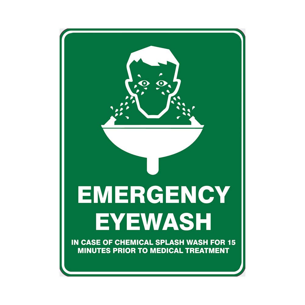 Sign EMERGENCY EYE WASH 225 X 300mm Poly 79901660 841537
