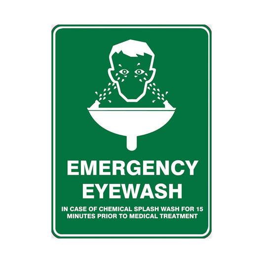 Sign EMERGENCY EYE WASH 225 X 300mm Poly 79901660 841537