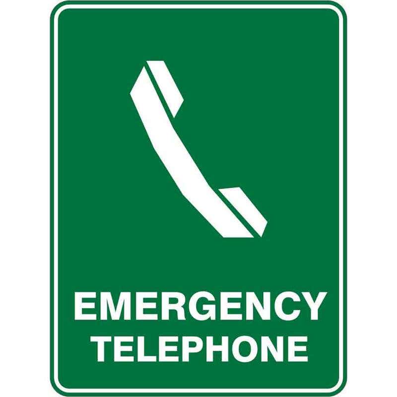 Sign EMERGENCY TELEPHONE 300 x 225mm Fluted 60037318 EEMPH3022F