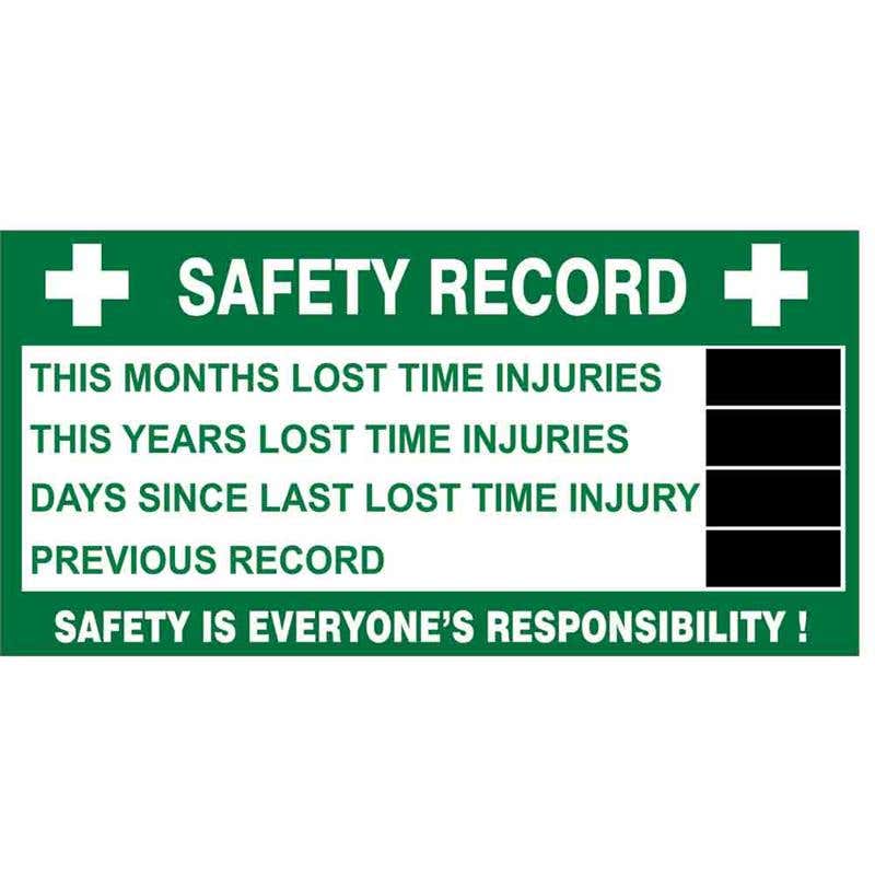 Sign SAFETY Record Board 900 x 600mm Metal 60037351 ESRI1260M