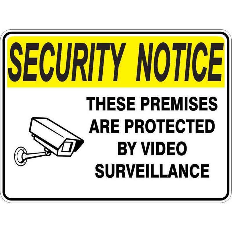 Sign SECURITY NOTICE PREMISES PROTECTED BY VIDEO SURV.. 300x225mm Fluted 60037437 STPAVO3022F
