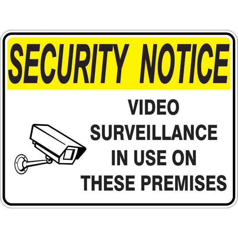 Sign SECURITY NOTICE VIDEO SURVEILLANCE IN USE ON PREM.. 300 x 225mm Fluted 60037547 SVSIU3022F