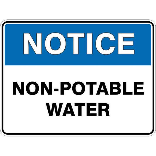 Sign NOTICE NON POTABLE WATER 300 x 225mm Fluted 60037691 NNPWA3022F