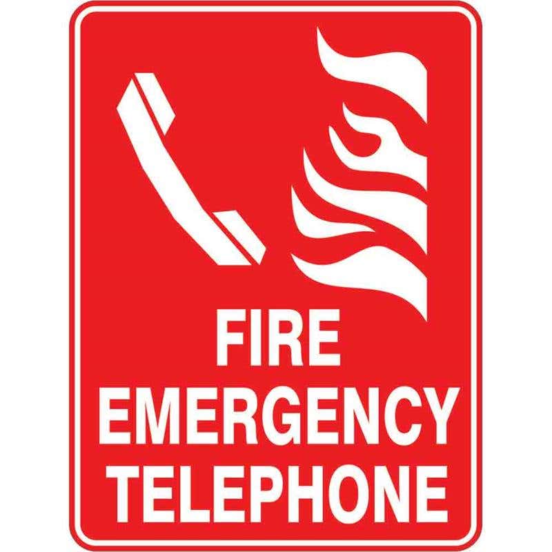 Sign FIRE EMERGENCY TELEPHONE 300 x 225mm Fluted 60037805 FFETE3022F