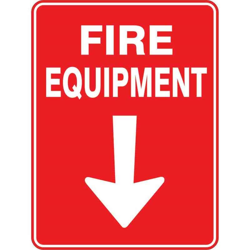Sign FIRE EQUIPMENT + Arrow 300 x 225mm Fluted 60037828 FFEQA3022F