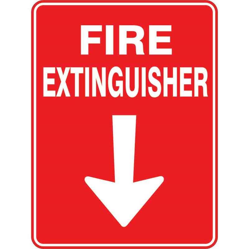 Sign FIRE EXTINGUISHER + Arrow 300 x 225mm Fluted 60037842 FFEXA3022F