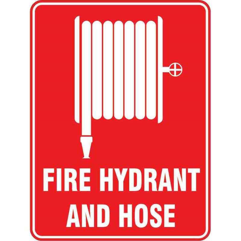 Sign FIRE HYDRANT AND HOSE 300 x 225mm Fluted 60037915 FFHAH3022F
