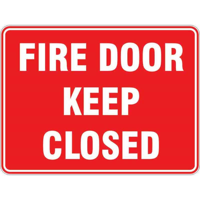 Sign FIRE DOOR KEEP CLOSED 300 x 225mm Fluted 60038012 FFDKC3022F