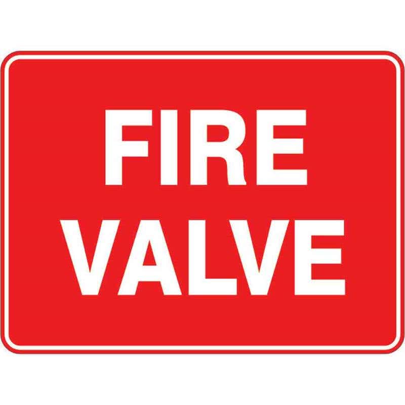 Sign FIRE VALVE 300 x 225mm Fluted 60038065 FFVAL3022F