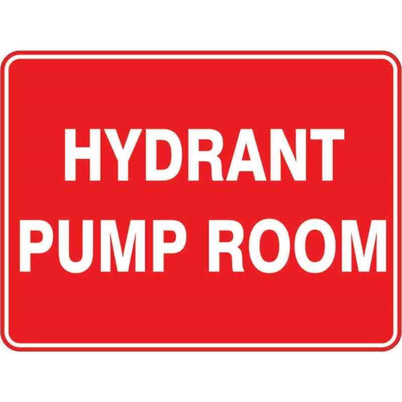 Sign HYDRANT PUMP ROOM 300 x 225mm Fluted 60038093 FHPRO3022F