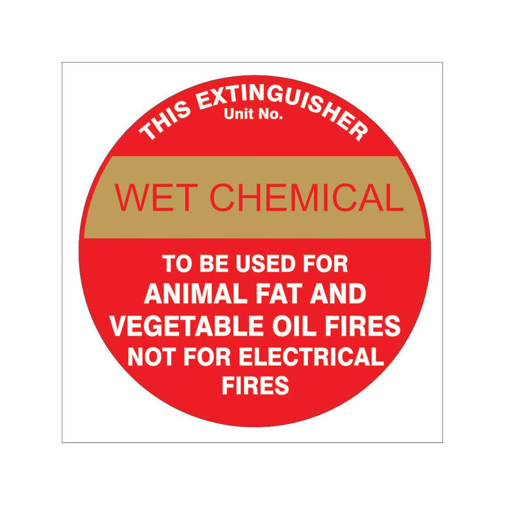 Wet Chemical Fire Extinguisher Information Sign 60038108 FEWETC2020P