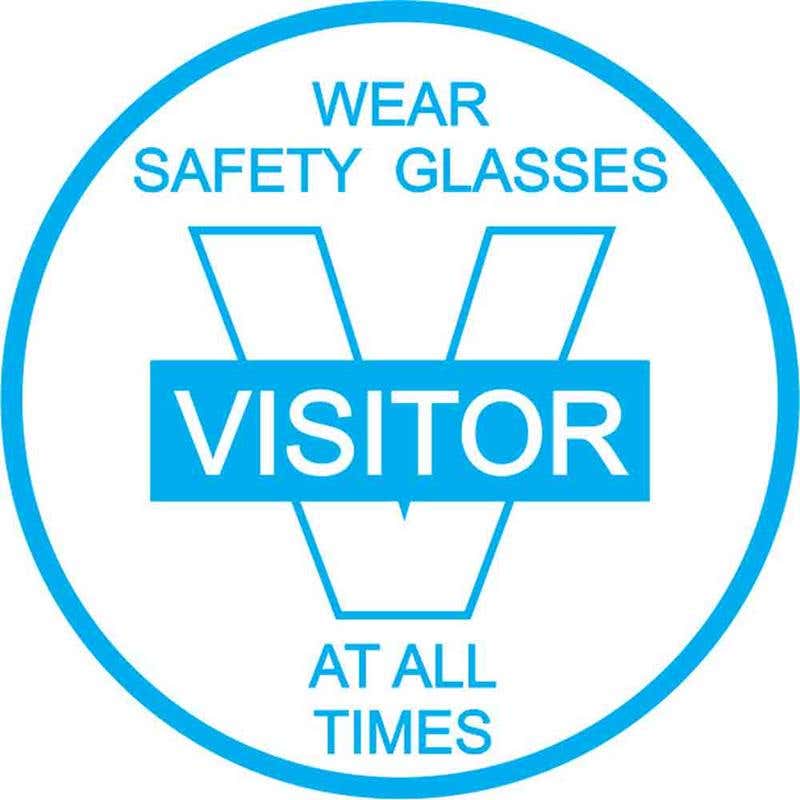 Decal 56mm Hard Hat Self Adhesive Visitor Wear Safe Glasses 60038778 HHMVG