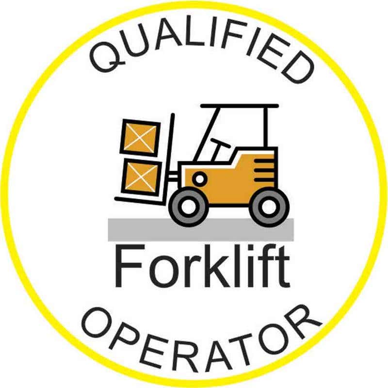 Decal 52mm Hard Hat Self Adhesive Qualified Forklift Operator 60038789 HHMQFO
