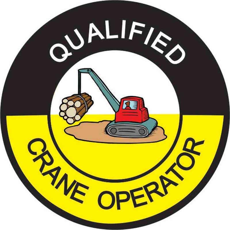 Decal 52mm Hard Hat Self Adhesive QualifiedCrane Operator 60038792 HHMQCO
