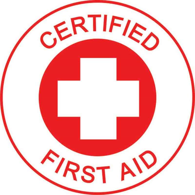 Decal 52mm Hard Hat Self Adhesive ERT Certified FIRST AID 60038794 HHMCFD