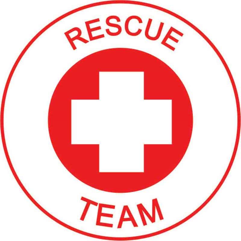 Decal 52mm Hard Hat Self Adhesive Rescue Team 60038798 HHMRTE