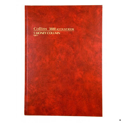 Collins Account Book 3880 Series A4 84 Leaf Red 5 Money Column_34177700_38809