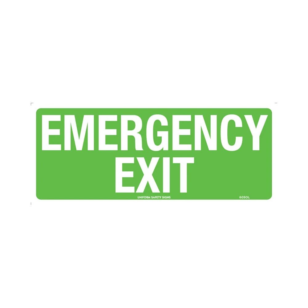 Sticker EMERGENCY EXIT 350 X 100mm Luminous_314028_605OLA