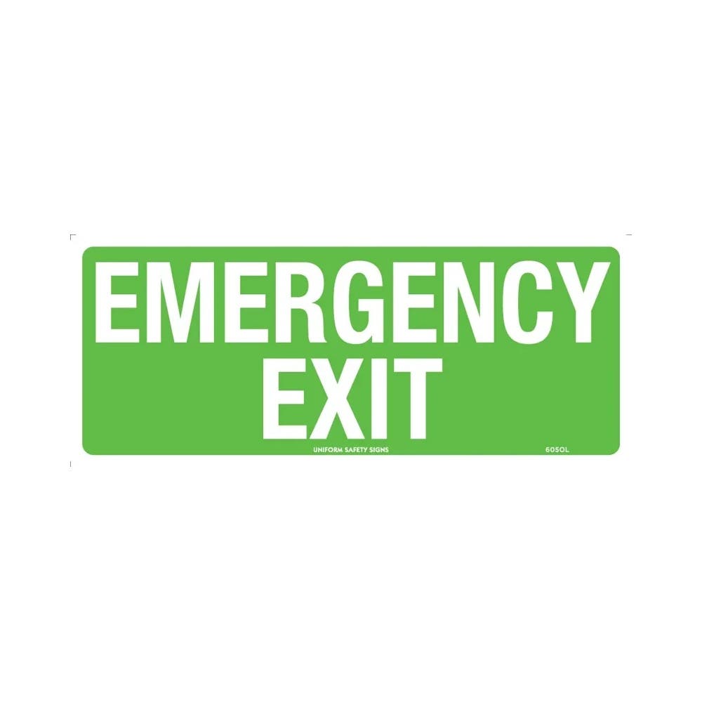 Sign EMERGENCY EXIT 350 X 140mm  Luminous Metal_314029_605OLM