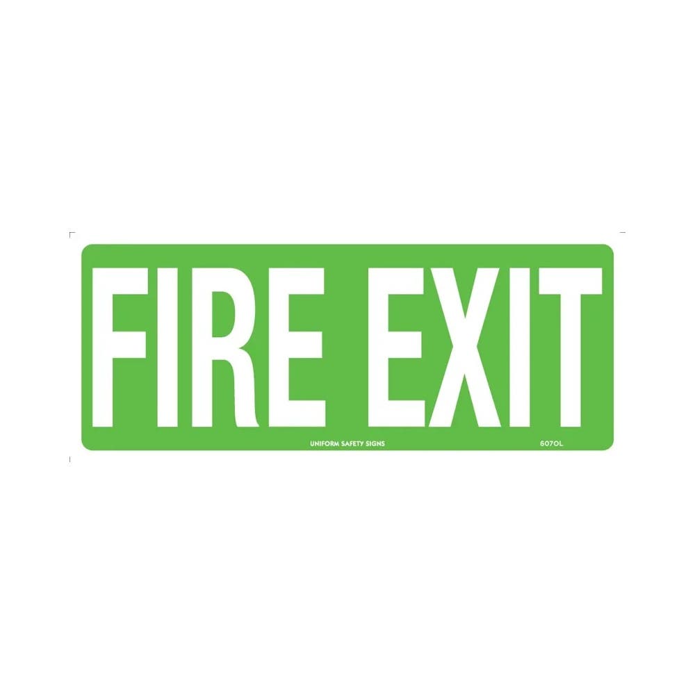 Sign FIRE EXIT 350 x 140mm Luminous Metal_307826_607OLM
