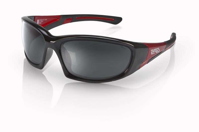 Glasses Grey Lens Shiny Black Aluminium Red Frame Bercy 61030006 150-S13-GY