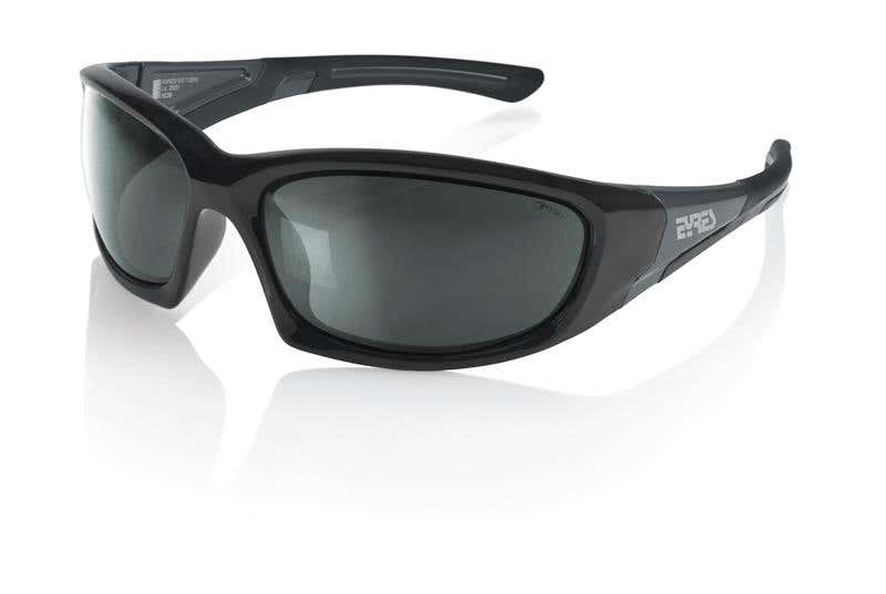 Glasses Grey Polarised Lens Matt Shiny Black Frame Bercy Eyres 61030007 150-MS1-PG
