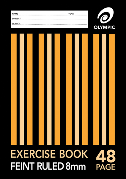Olympic Exercise Book Feint Ruled Stapled 8mm 9X7 225x175mm 48 Pages_34185600_00111