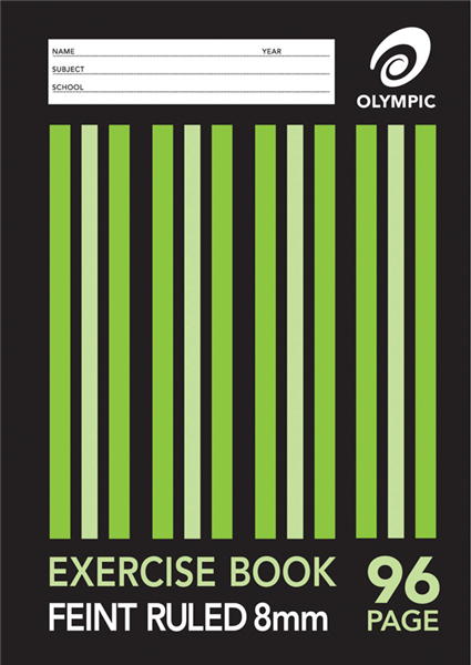 Olympic Exercise Book Feint Ruled Stapled 8mm 9X7 225X175mm 96 Pages_34185800_00713
