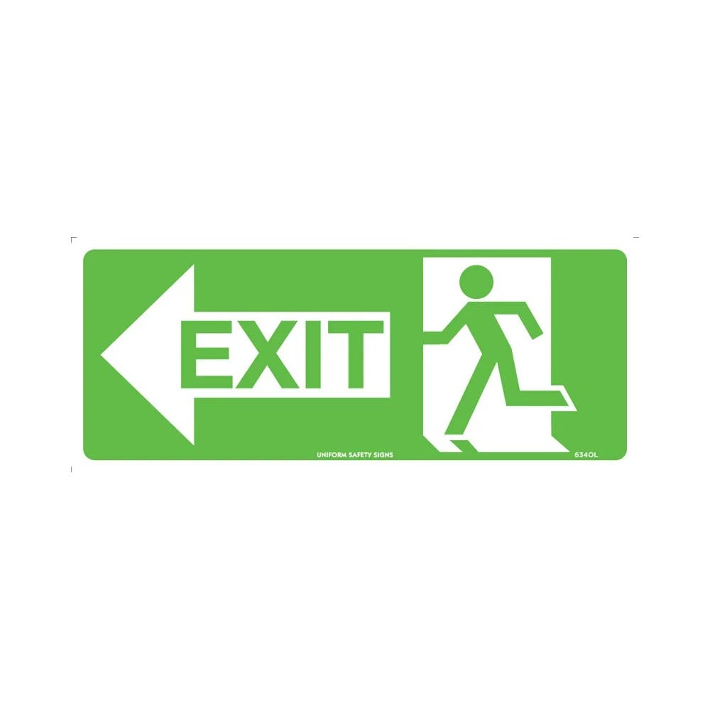 Sign Exit Arrow Left Running Man  Poly 350 X 140_518722_634OLP