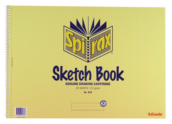 Spirax P533 Pp Sketch Book Side Open A3 40 Pages Black 34310400 56067