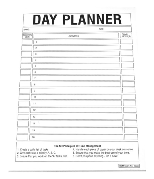 Quill Day Planner Pads A4 70gsm 50 Leaf_1018249_31026