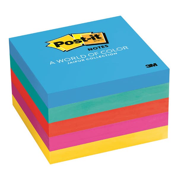 Post-It Notes 654-Uc 76X76mm Jaipur Five Assorted Colours Pack 500 14192100 94431