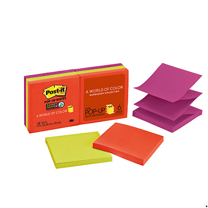 Post-It Notes R330-6SS* Pop Up Super Stick Recyc 76X76 Neon/Marrakesh_645316000_PIR3306SSAN