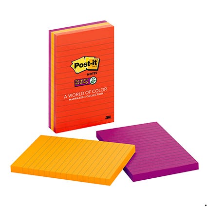 Post-It Notes 630-3Ssan Super Sticky Lined 101X152mm Marrakesh Pack 3 645331600 25908