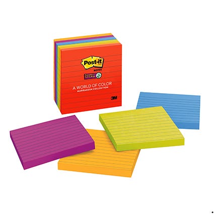 Post-It Notes 675-6Ssan Super Sticky Lined Marrakesh 101X101 Ass Pk 540 645331700 25909