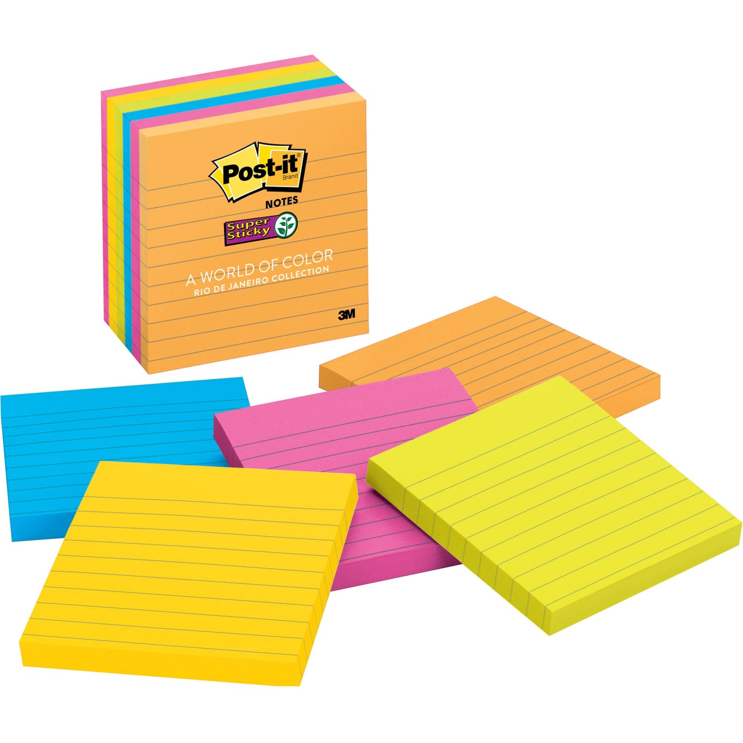 Post-It Notes 675-6Ssuc Super Sticky Lined 101X101mm Rio De Janeiro Pack 6 645332200 PI70005251197